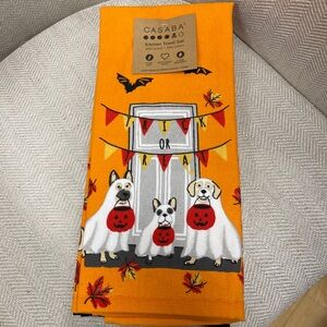 Halloween Ghost Dogs Frenchie Shepherd Trick or Treat 3 pack Kitchen Towels NWT